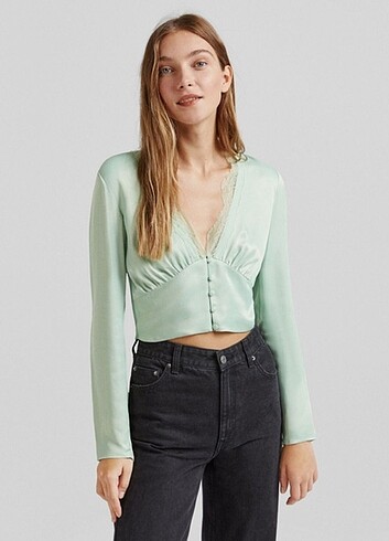 Bershka saten bluz