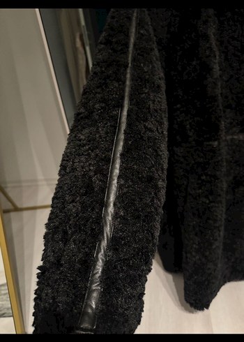 H&M Siyah Midi Kadın Kürk Mont - Görsel 5