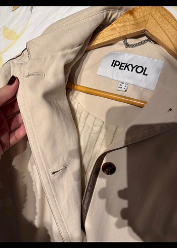 Bej Kuşaklı Midi Kadın Trençkot - Görsel 8