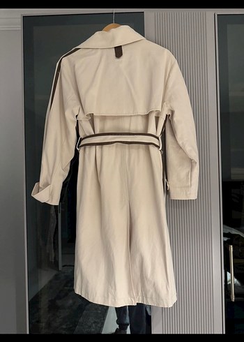 Bej Kuşaklı Midi Kadın Trençkot - Görsel 2