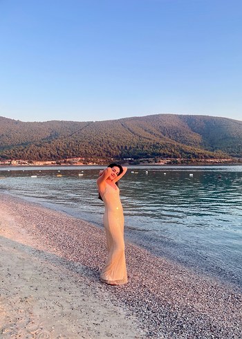 Zara taşlı uzun elbise - Görsel 2