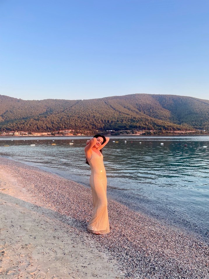 Zara taşlı uzun elbise - Görsel 2