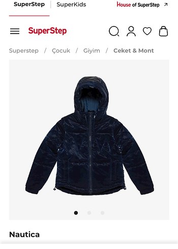 Nautica Erkek Çocuk Lacivert Kapüşonlu Fermuarlı Ceket