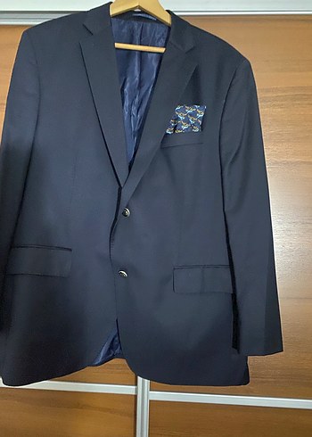 Lacivert Erkek Ceket, Düğmeli, Normal Boy. Orijinal kravatkiyi