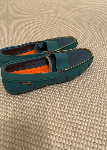 44 Beden siyah Renk Erkek eşil Örgü Bağcıklı Loafer Ayakkabı