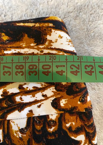 Orijinal Kahverengi Batik Desenli Drapeli Midi Hamile Eteği - Görsel 6