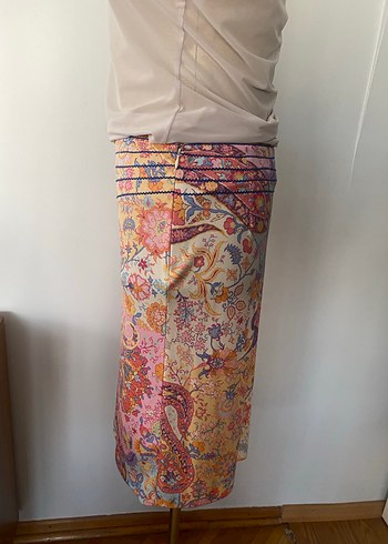 Orijinal Bohem Çok Renkli Mini Bağlamalı Etek kombin fiyatı - Görsel 5