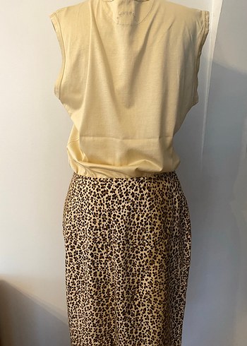 Orijinal Leopar Desenli Midi Etek.  Kombin fiyatı - Görsel 2
