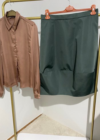 Parlak Yeşil Midi Eteği - Görsel 4