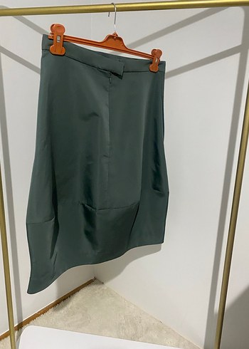 Parlak Yeşil Midi Eteği - Görsel 6