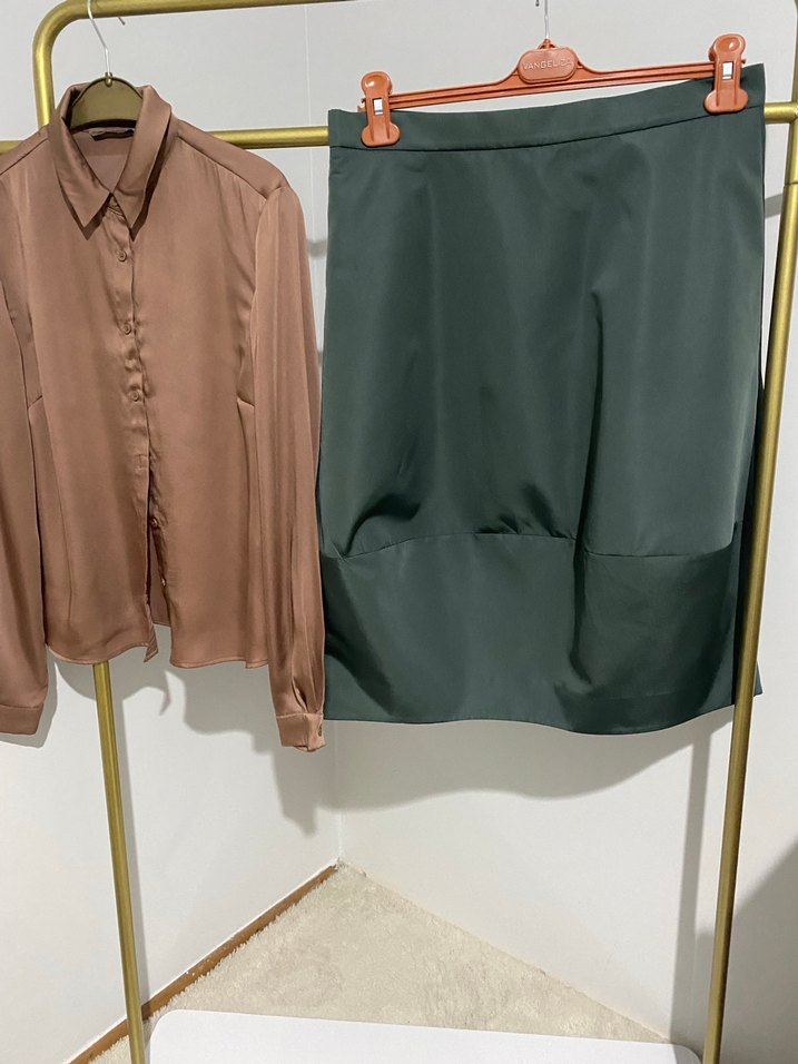 Parlak Yeşil Midi Eteği - Görsel 4