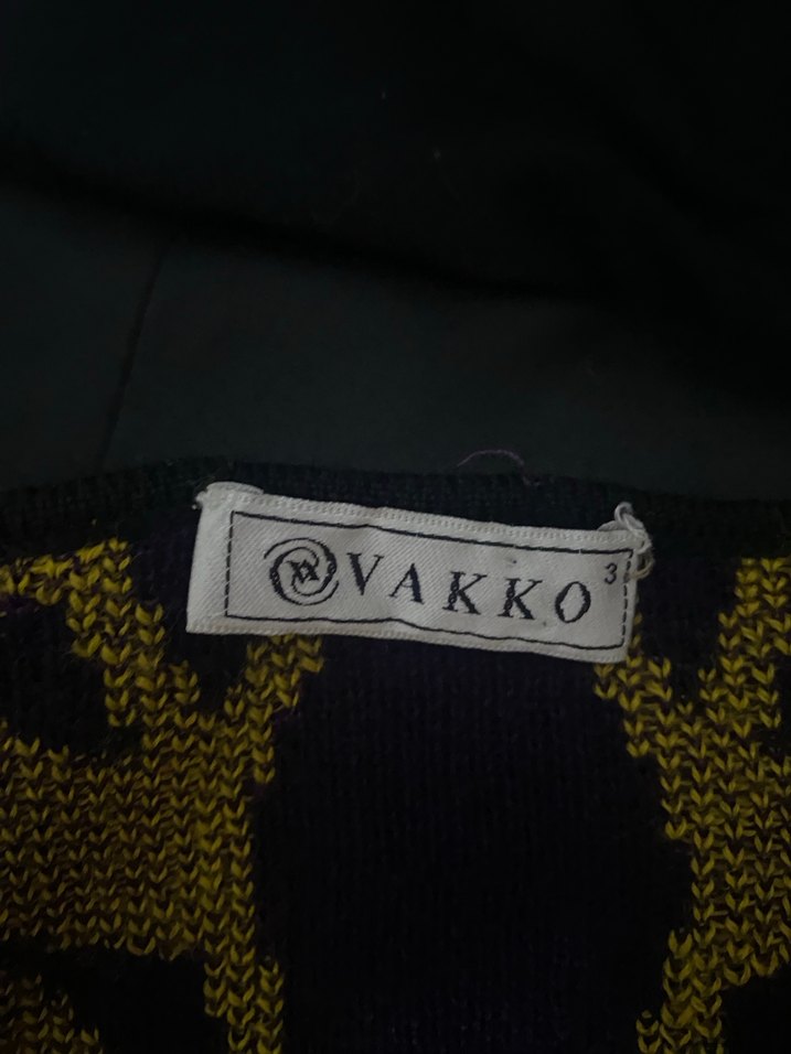 Uzun Kollu Mor Desenli Örgü Elbise - Görsel 2