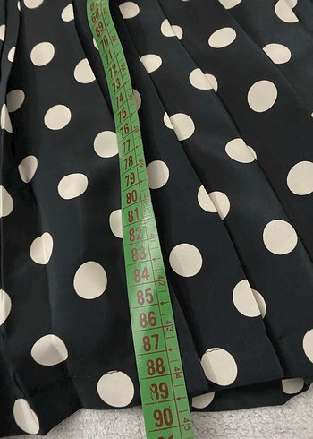 Puantiyeli Piliseli Mini  elbise - Görsel 9