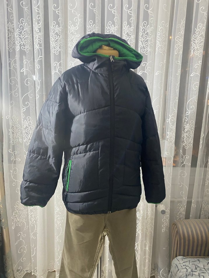 Siyah Erkek Çocuk Fermuarlı Kapüşonlu Mont - Görsel 4