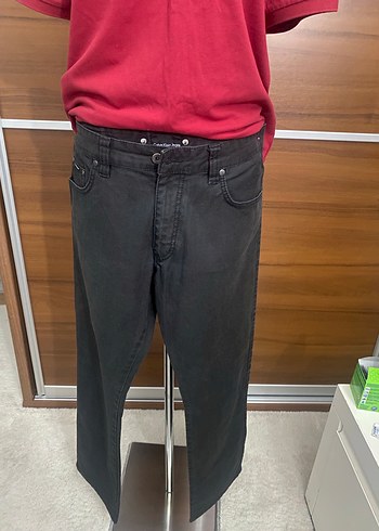 Orijinal  Düğmeli Siyah Denim Erkek Pantolon - Görsel 4