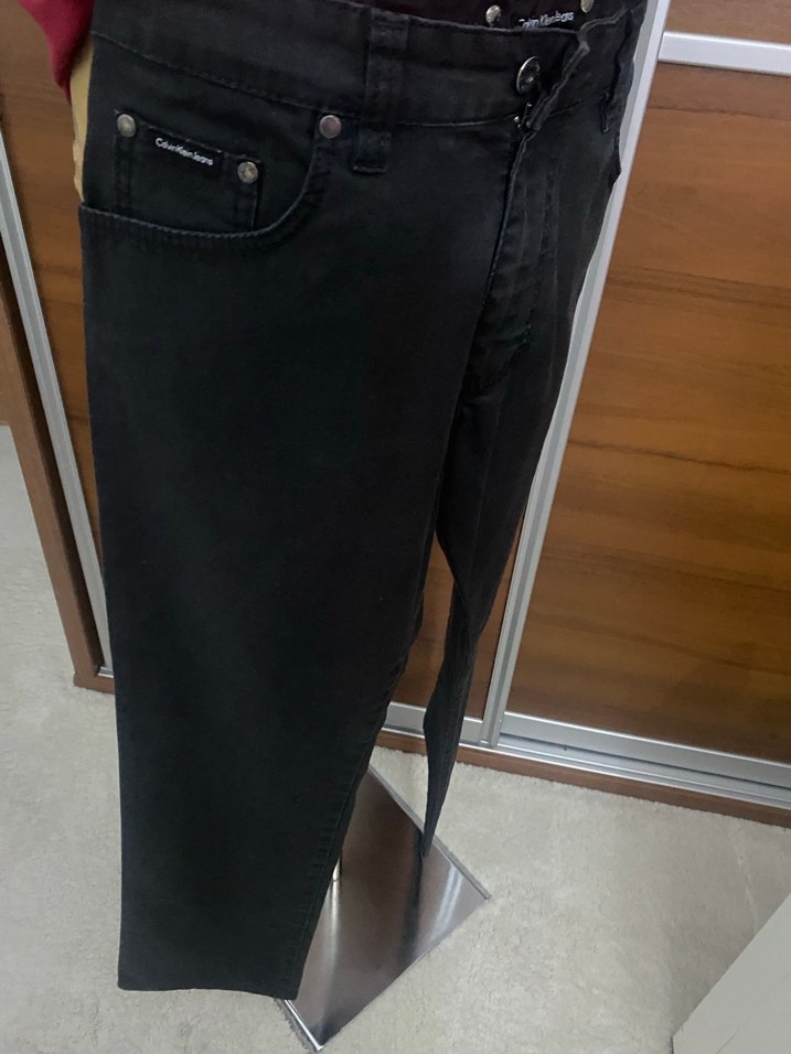 Orijinal  Düğmeli Siyah Denim Erkek Pantolon - Görsel 3