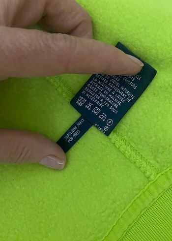 Orijinal sıfır ayarında Yeşil Fermuarlı Kadın Sweatshirt - Görsel 7