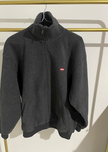 Orijinal sıfır Gri Fermuarlı Yüksek Yakalı Erkek Polar - Görsel 4