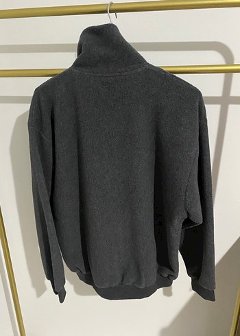 Orijinal sıfır Gri Fermuarlı Yüksek Yakalı Erkek Polar - Görsel 3