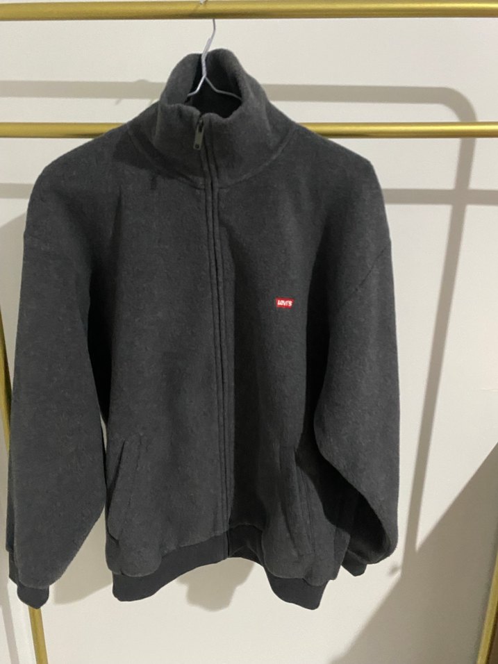 Orijinal sıfır Gri Fermuarlı Yüksek Yakalı Erkek Polar - Görsel 4