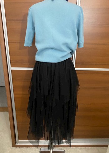 Volanlı Siyah Uzun Gotik Etek - Görsel 2