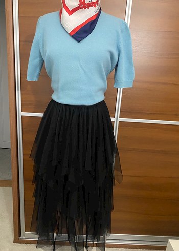 Volanlı Siyah Uzun Gotik Etek - Görsel 6