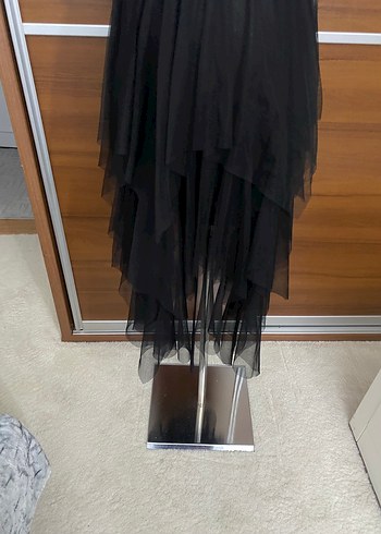 Volanlı Siyah Uzun Gotik Etek - Görsel 3