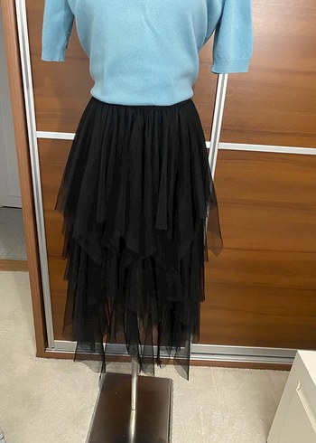 Volanlı Siyah Uzun Gotik Etek - Görsel 5