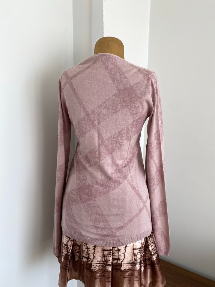Pudra Pembe V Yaka İnce Triko Hırka orijinal — görsel 6/8