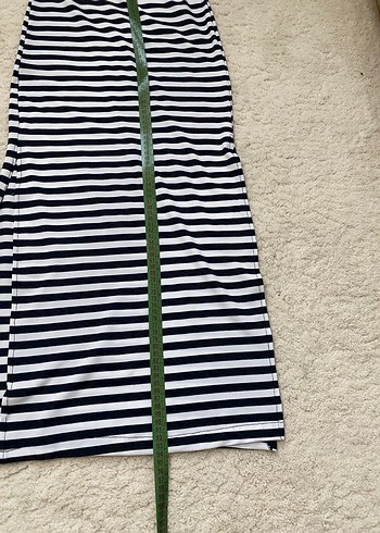 Uzun Pamuklu Siyah Beyaz Çizgili Etek kombin fiyatı - Görsel 11