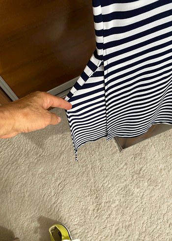 Uzun Pamuklu Siyah Beyaz Çizgili Etek kombin fiyatı - Görsel 4