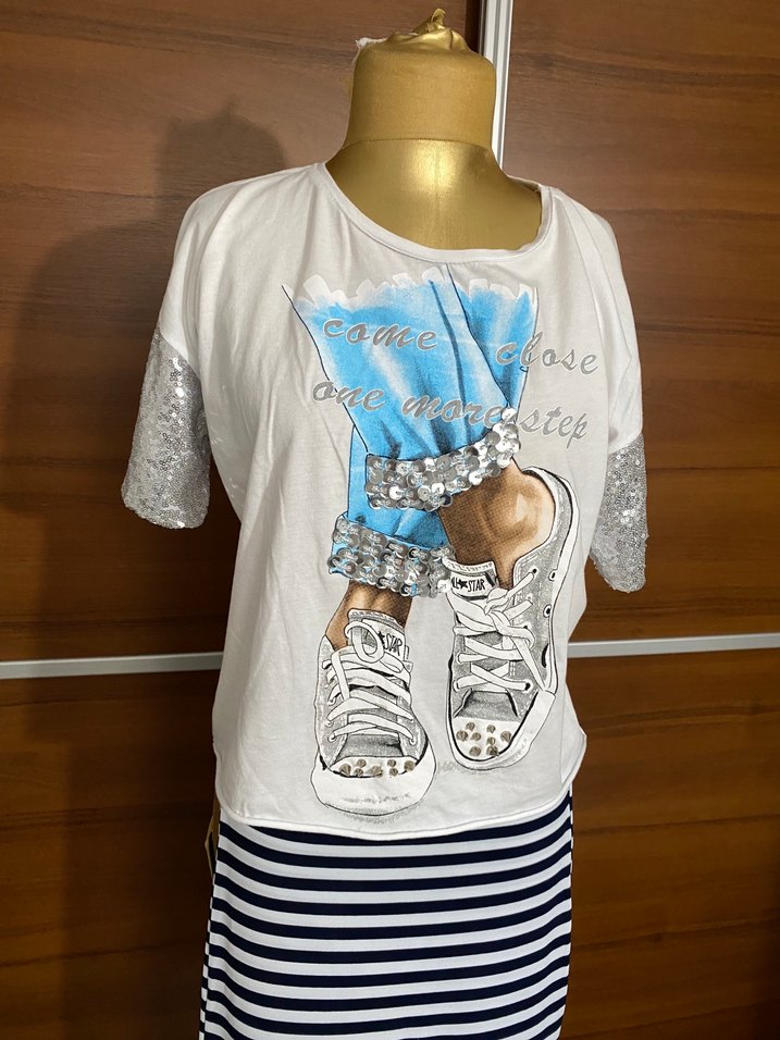 Uzun Pamuklu Siyah Beyaz Çizgili Etek kombin fiyatı - Görsel 2