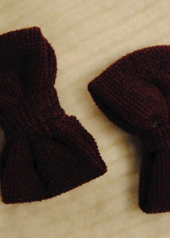 Bordo Triko Fiyonk Toka Seti - Görsel 2