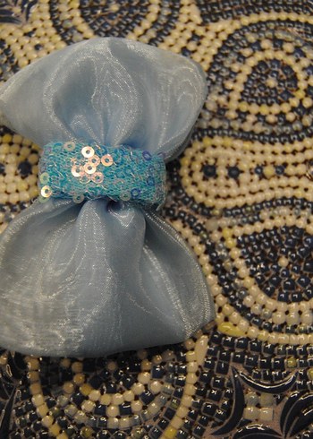 Mavi Payetli Bohem Vintage Saç Tokası Elsa - Görsel 2