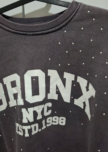 Koton Bronx Baskılı Kahverengi Sweatshirt