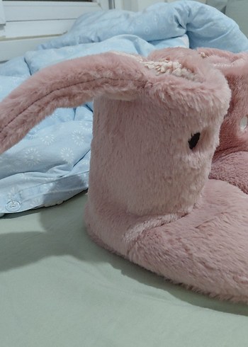 Pembe Tavşanlı Sıcak Ev Terliği panduf - Görsel 7