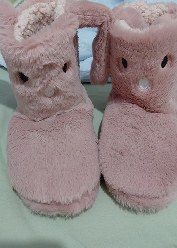 Pembe Tavşanlı Sıcak Ev Terliği panduf - Görsel 2