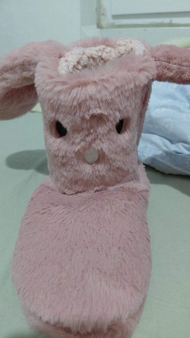 Pembe Tavşanlı Sıcak Ev Terliği panduf - Görsel 3