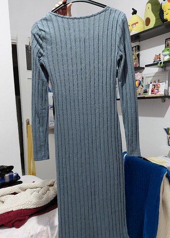 Kadın Uzun Triko Elbise - Çok Renkli - Görsel 4