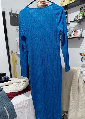 Kadın Uzun Triko Elbise - Çok Renkli - Görsel 6