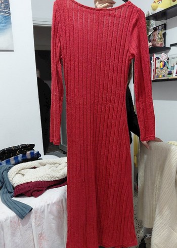 Kadın Uzun Triko Elbise - Çok Renkli - Görsel 2