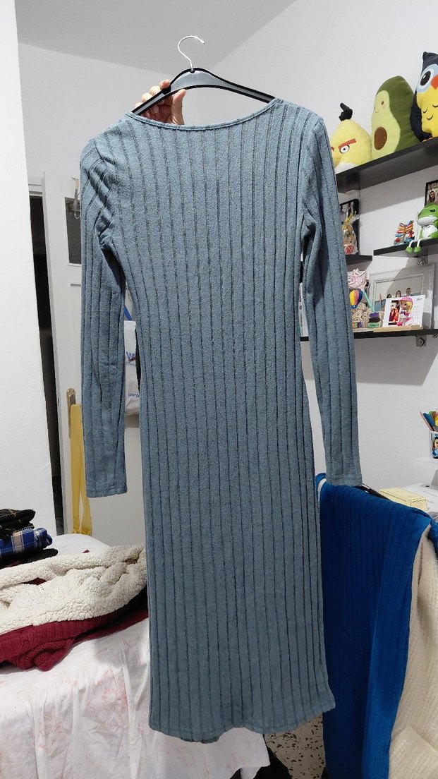 Kadın Uzun Triko Elbise - Çok Renkli - Görsel 4