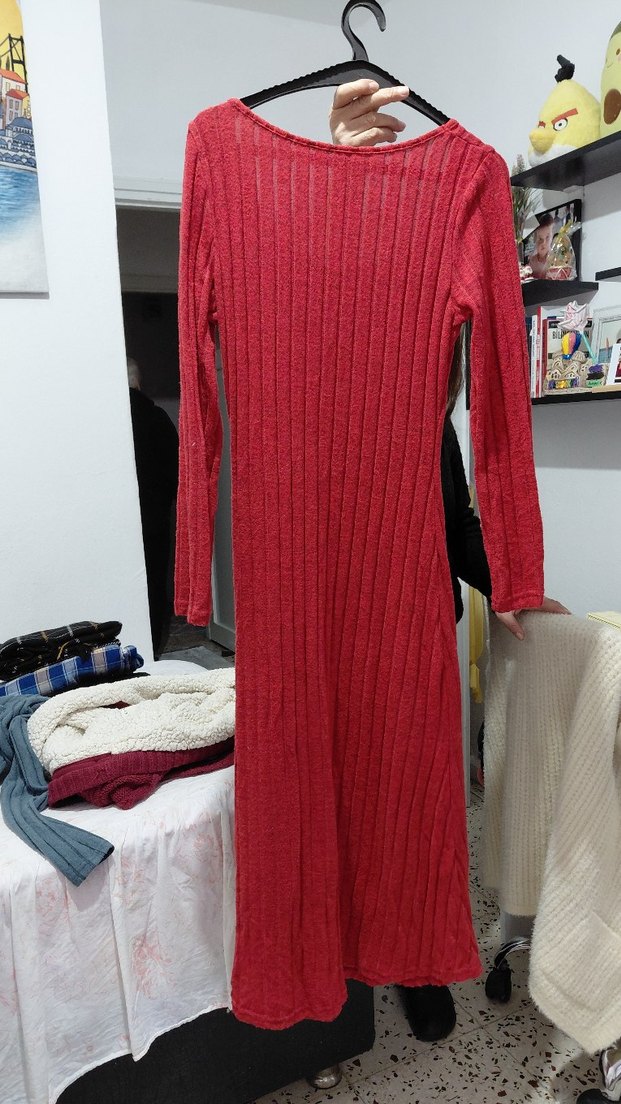 Kadın Uzun Triko Elbise - Çok Renkli - Görsel 2