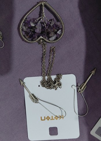 Orjinal Ametist taşlı yaşam ağacı Kolye - Görsel 3