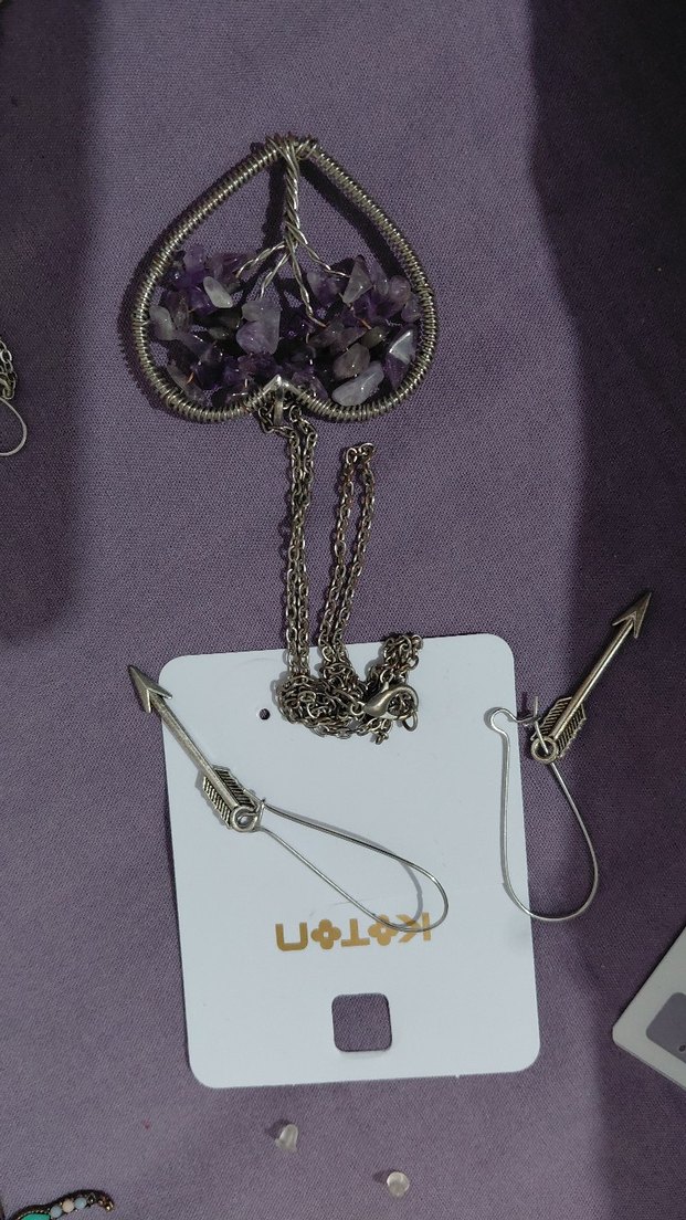Orjinal Ametist taşlı yaşam ağacı Kolye - Görsel 3