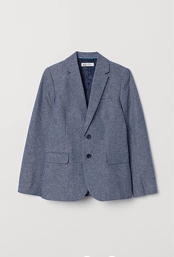 Mavi kırçıllı blazer ceket