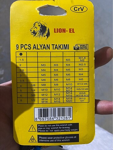  120mm Alyan takımı 9?lu