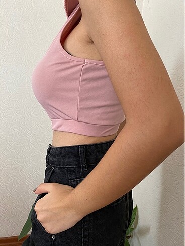 xs Beden Balıkçı kumaş crop