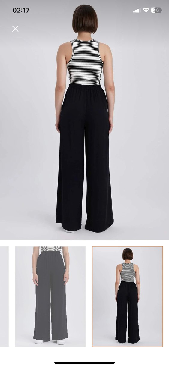 Siyah Rahat Kesim Kadın Kumaş Pantolon - Görsel 3