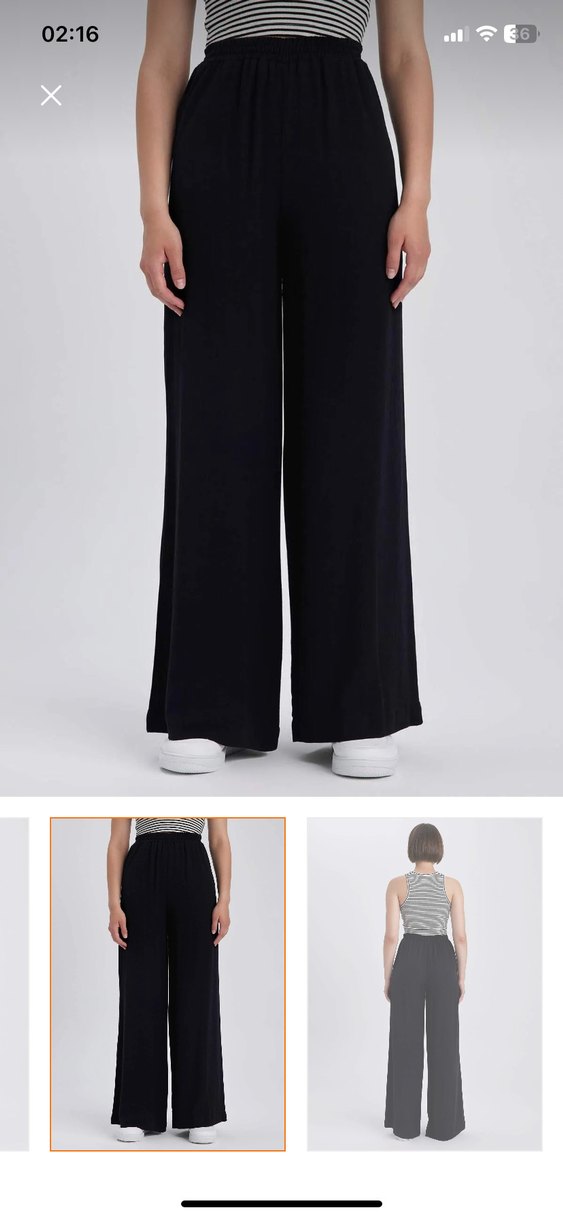 Siyah Rahat Kesim Kadın Kumaş Pantolon - Görsel 2